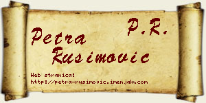 Petra Rusimović vizit kartica